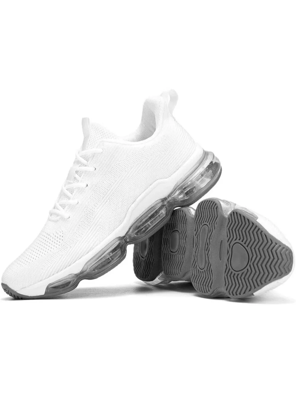 Men's White Walking Running Shoes Breathable Fashion Tennis Sneakers Casual